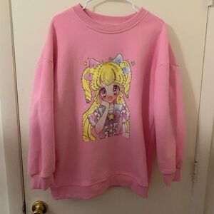 Pripara rhinestone studded sweatshirt pink
